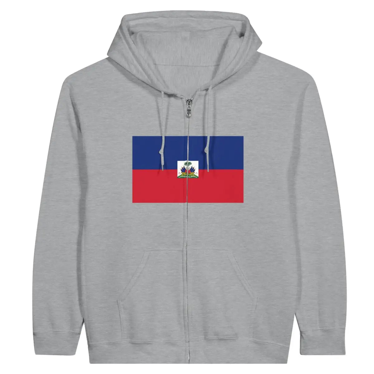 Sweat à capuche à fermeture éclair Drapeau d'Haïti - Pixelforma 