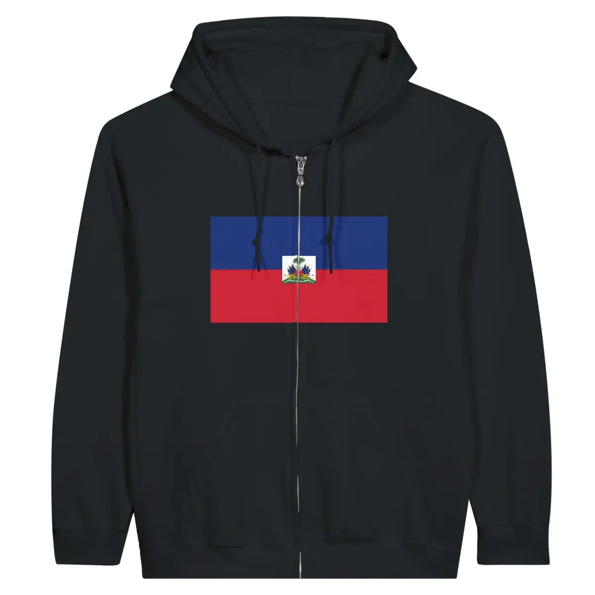 Sweat à capuche à fermeture éclair Drapeau d'Haïti - Pixelforma 