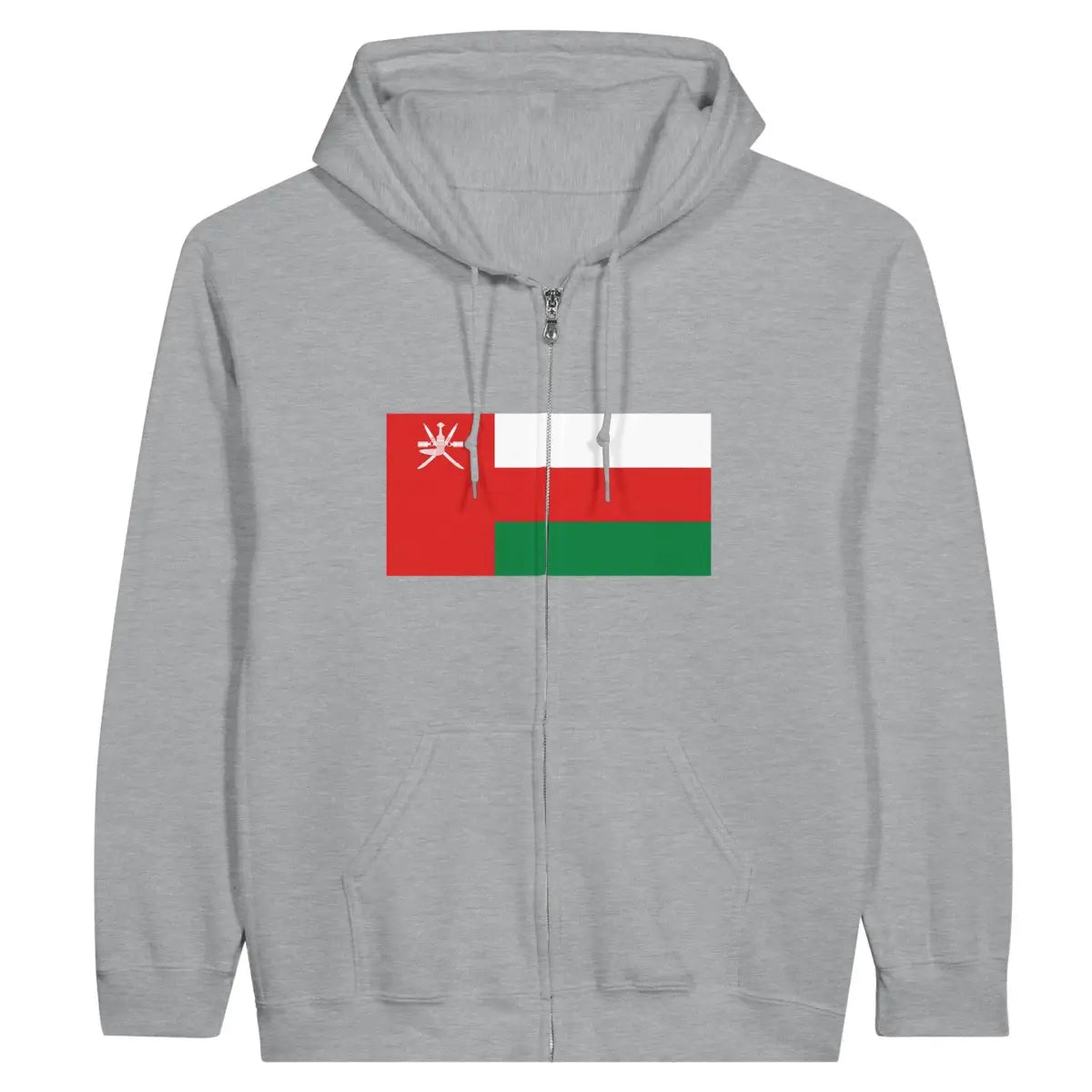 Sweat à capuche à fermeture éclair Drapeau d'Oman - Pixelforma 