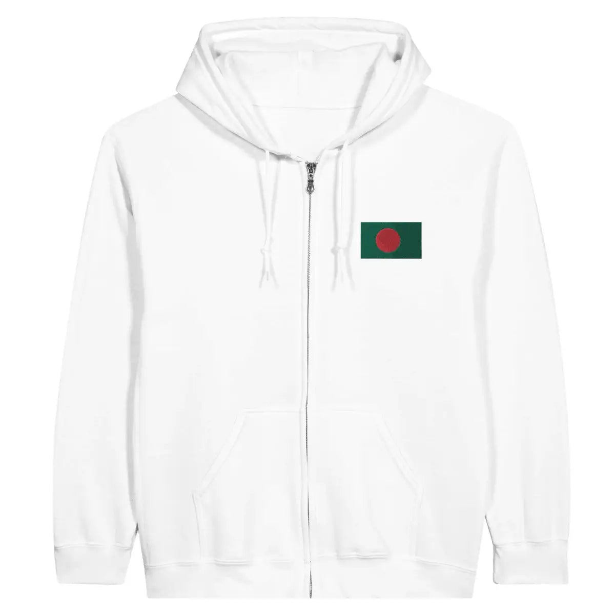 Sweat à capuche à fermeture éclair Drapeau du Bangladesh en broderie - Pixelforma 