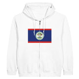 Sweat à capuche à fermeture éclair Drapeau du Belize - Pixelforma 