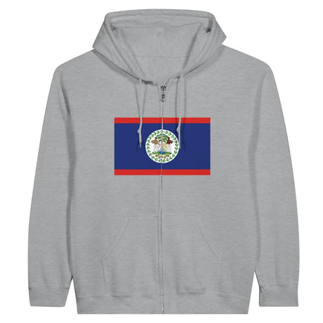 Sweat à capuche à fermeture éclair Drapeau du Belize - Pixelforma 