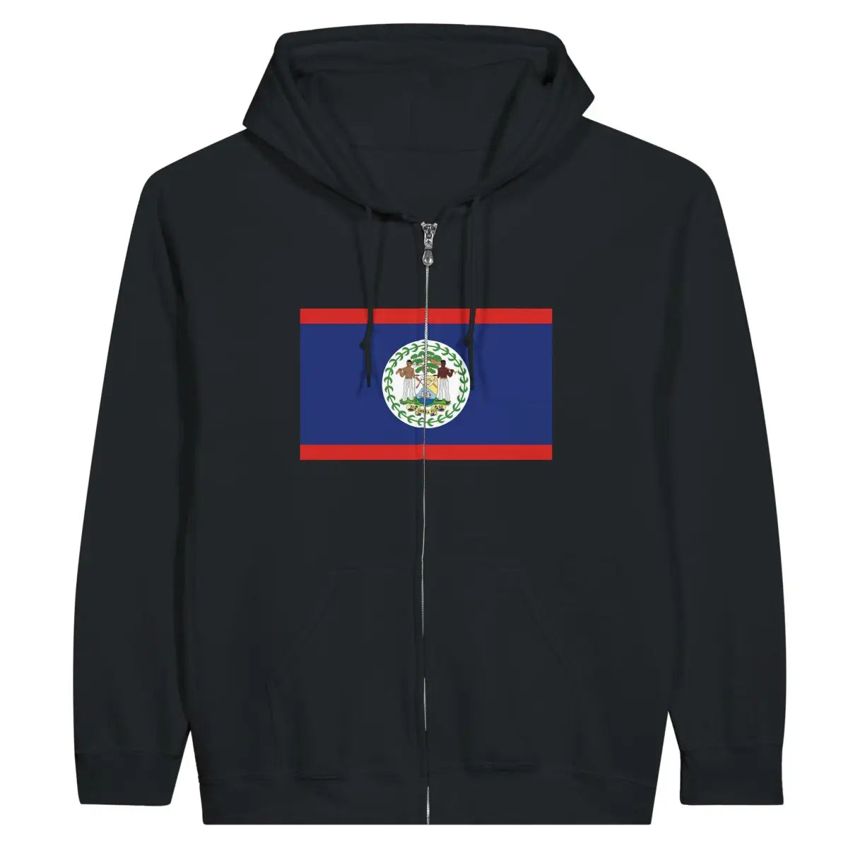 Sweat à capuche à fermeture éclair Drapeau du Belize - Pixelforma 