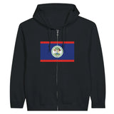 Sweat à capuche à fermeture éclair Drapeau du Belize - Pixelforma 