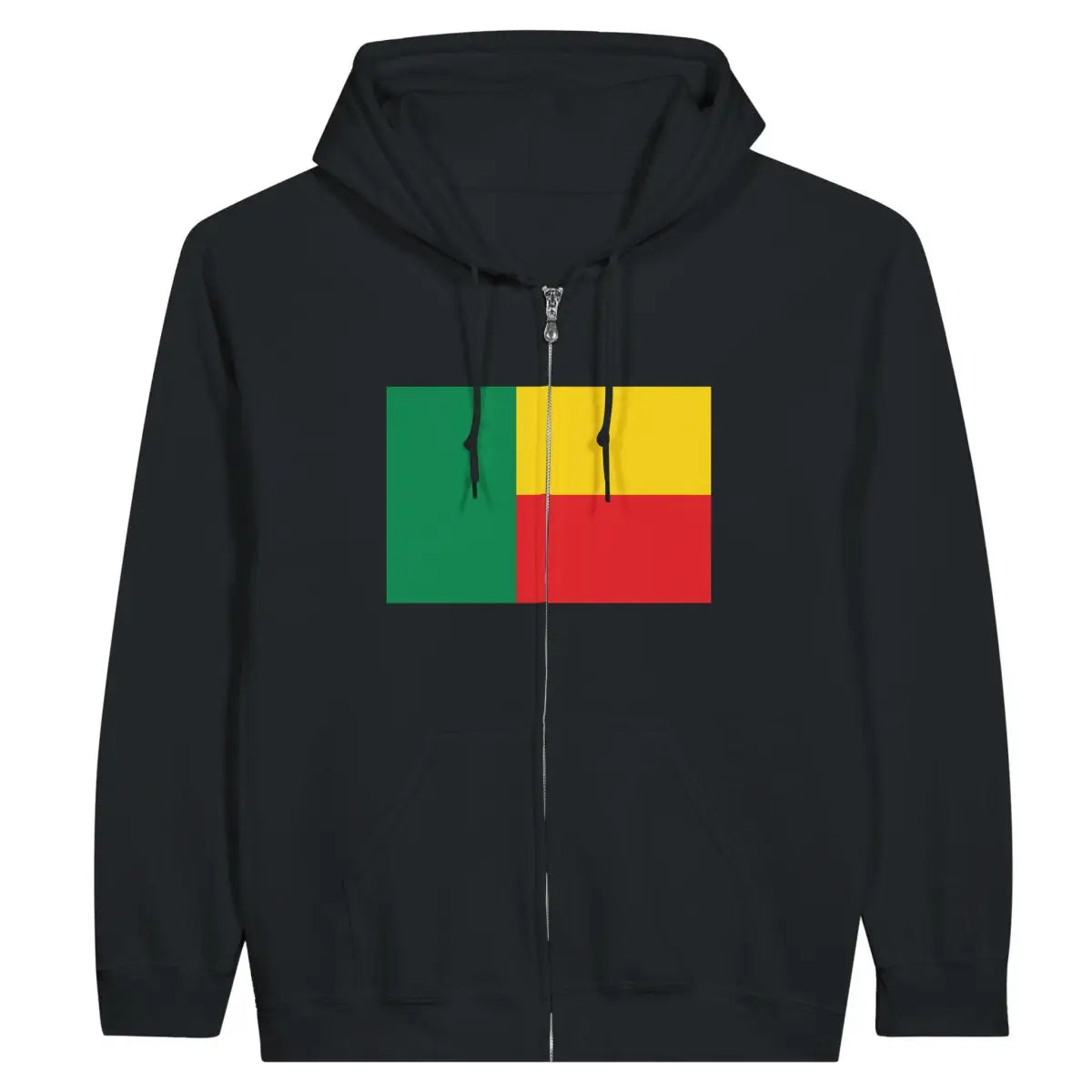 Sweat à capuche à fermeture éclair Drapeau du Bénin - Pixelforma 