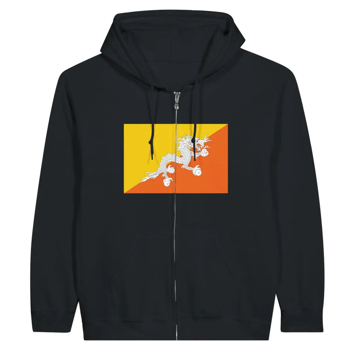 Sweat à capuche à fermeture éclair Drapeau du Bhoutan - Pixelforma 