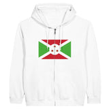 Sweat à capuche à fermeture éclair Drapeau du Burundi - Pixelforma 