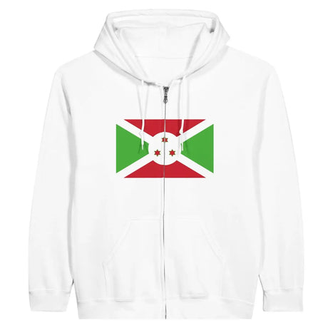 Sweat à capuche à fermeture éclair Drapeau du Burundi - Pixelforma 