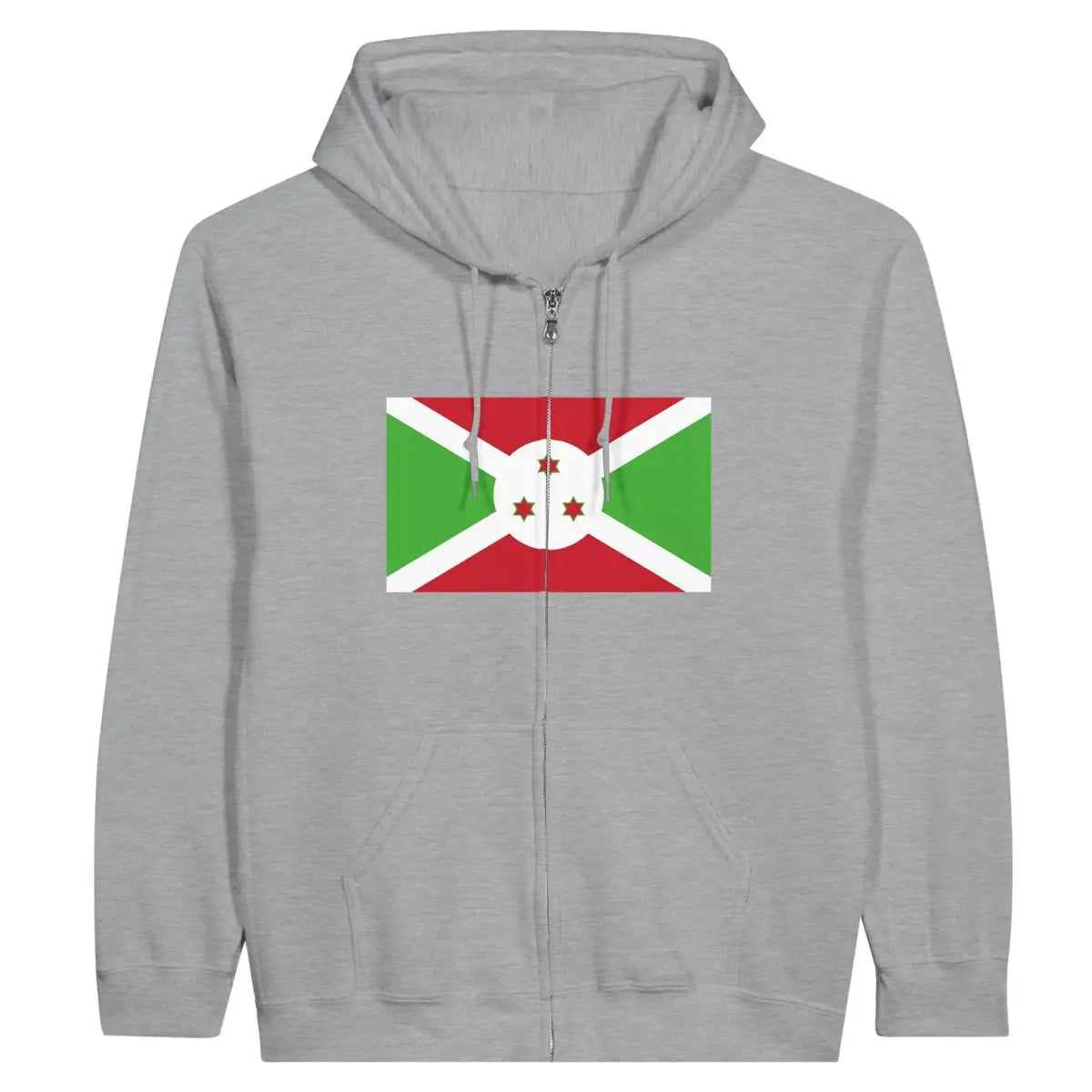 Sweat à capuche à fermeture éclair Drapeau du Burundi - Pixelforma 