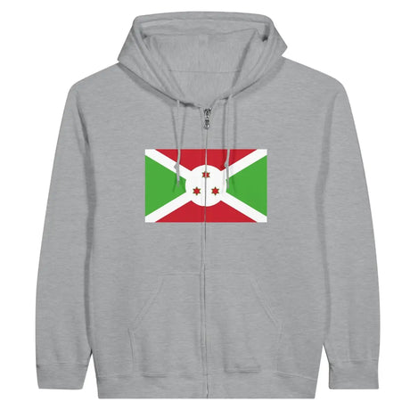 Sweat à capuche à fermeture éclair Drapeau du Burundi - Pixelforma 