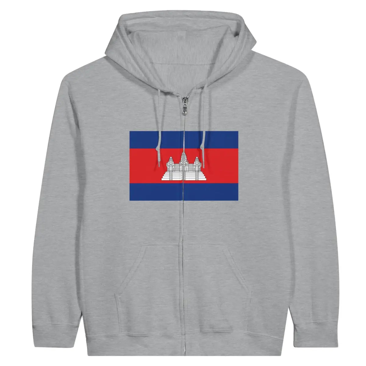 Sweat à capuche à fermeture éclair Drapeau du Cambodge - Pixelforma 