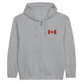 Sweat à capuche à fermeture éclair Drapeau du Canada en broderie - Pixelforma 