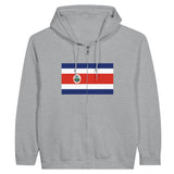 Sweat à capuche à fermeture éclair Drapeau du Costa Rica - Pixelforma 