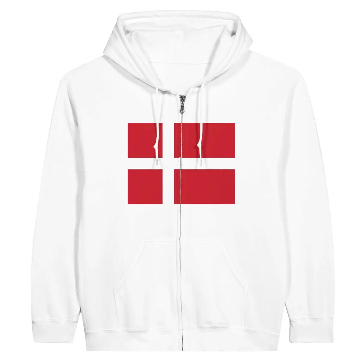 Sweat à capuche à fermeture éclair Drapeau du Danemark - Pixelforma 