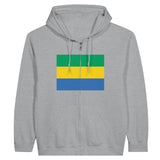 Sweat à capuche à fermeture éclair Drapeau du Gabon - Pixelforma 