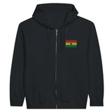 Sweat à capuche à fermeture éclair Drapeau du Ghana en broderie - Pixelforma 