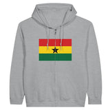 Sweat à capuche à fermeture éclair Drapeau du Ghana - Pixelforma 