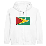 Sweat à capuche à fermeture éclair Drapeau du Guyana - Pixelforma 