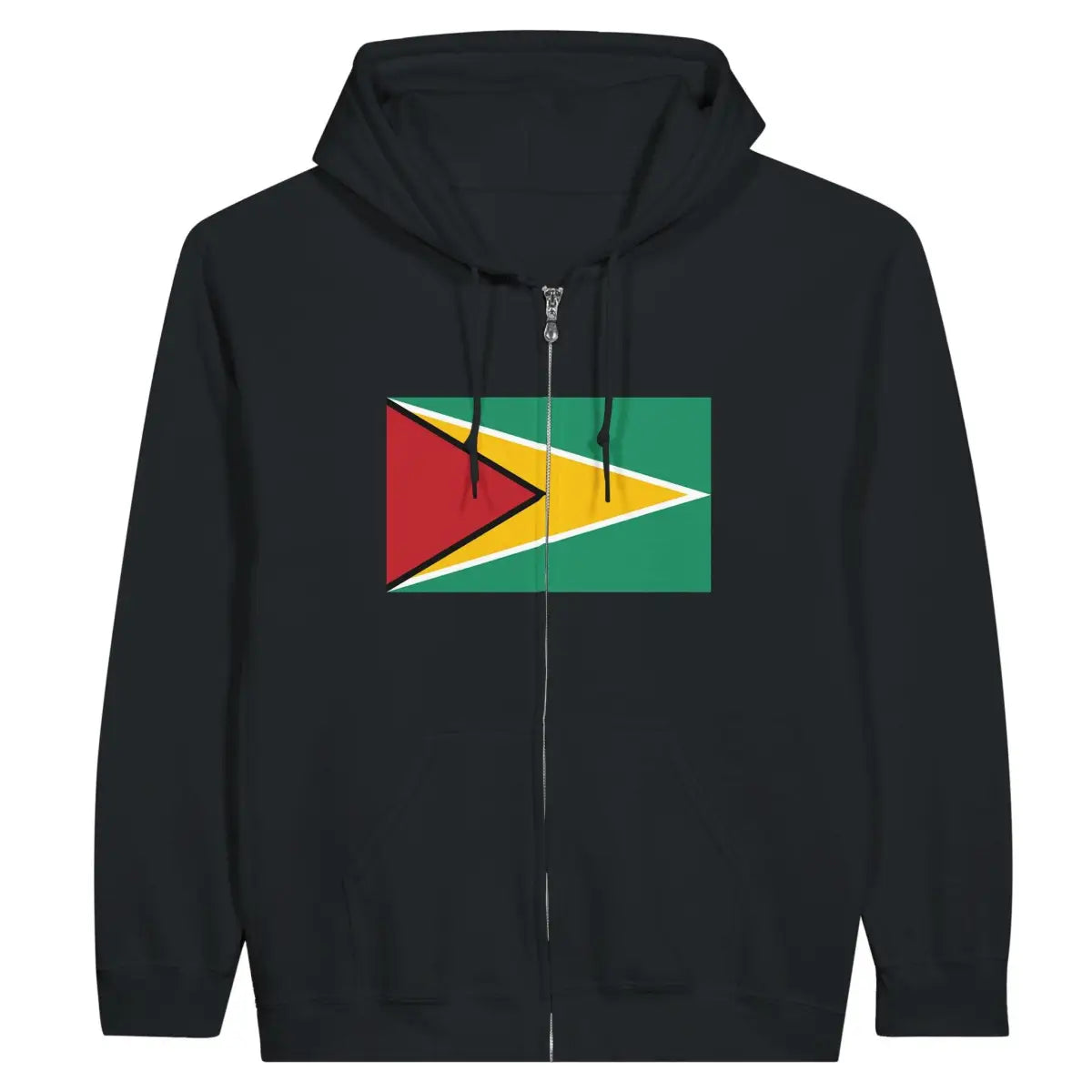 Sweat à capuche à fermeture éclair Drapeau du Guyana - Pixelforma 