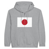 Sweat à capuche à fermeture éclair Drapeau du Japon - Pixelforma 