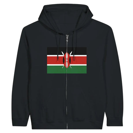 Sweat à capuche à fermeture éclair Drapeau du Kenya - Pixelforma 