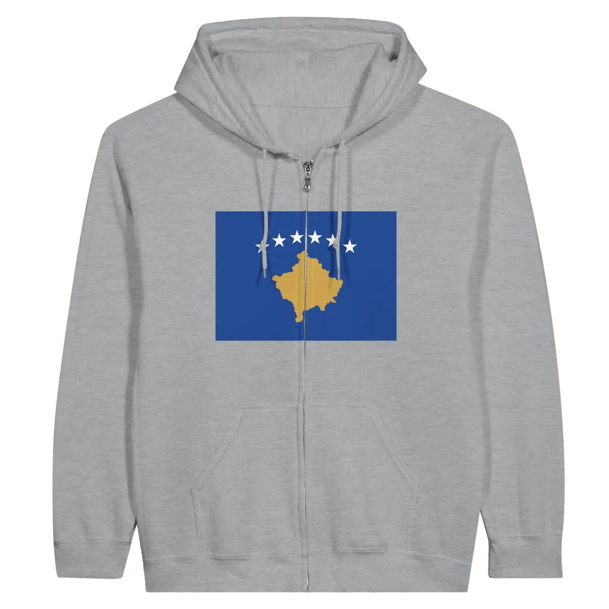 Sweat à capuche à fermeture éclair Drapeau du Kosovo - Pixelforma 