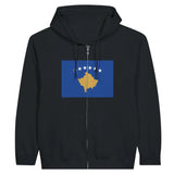 Sweat à capuche à fermeture éclair Drapeau du Kosovo - Pixelforma 