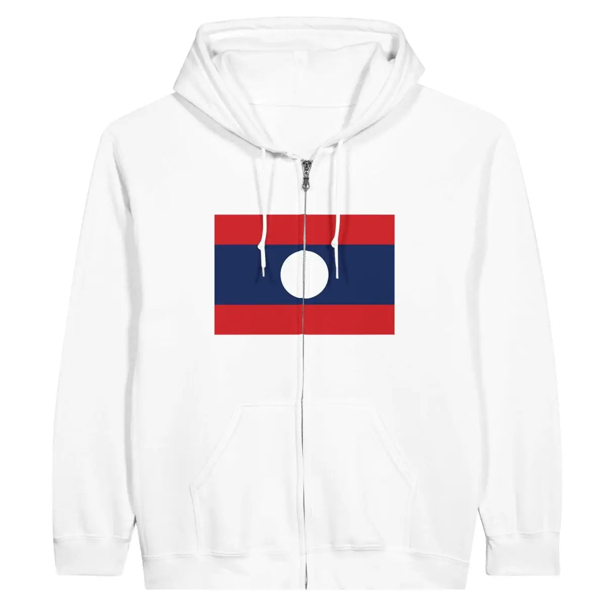 Sweat à capuche à fermeture éclair Drapeau du Laos - Pixelforma 