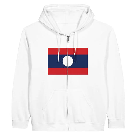 Sweat à capuche à fermeture éclair Drapeau du Laos - Pixelforma 