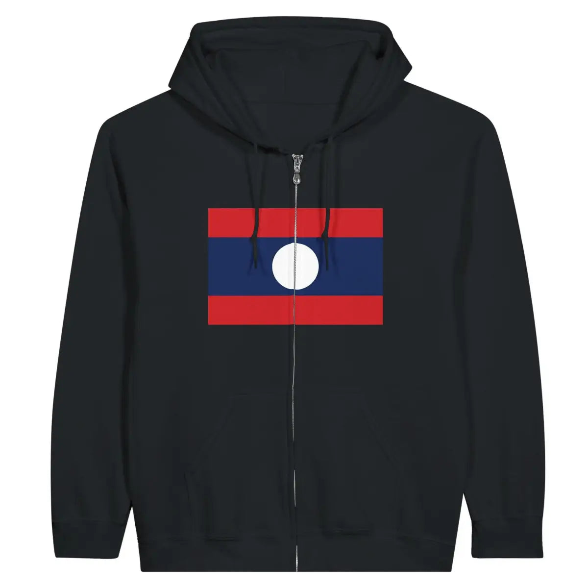 Sweat à capuche à fermeture éclair Drapeau du Laos - Pixelforma 