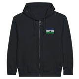 Sweat à capuche à fermeture éclair Drapeau du Lesotho en broderie - Pixelforma 