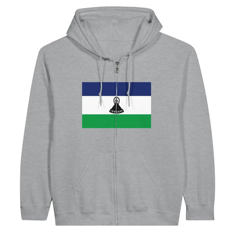 Sweat à capuche à fermeture éclair Drapeau du Lesotho - Pixelforma 