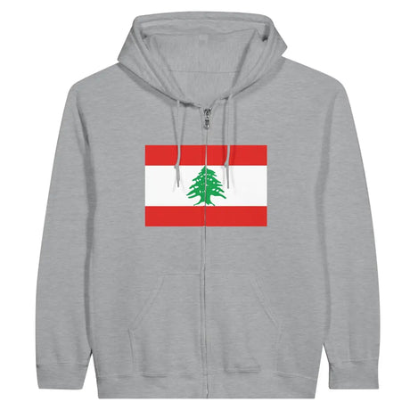 Sweat à capuche à fermeture éclair Drapeau du Liban - Pixelforma 