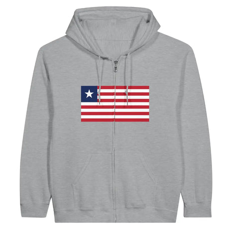 Sweat à capuche à fermeture éclair Drapeau du Liberia - Pixelforma 