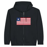 Sweat à capuche à fermeture éclair Drapeau du Liberia - Pixelforma 