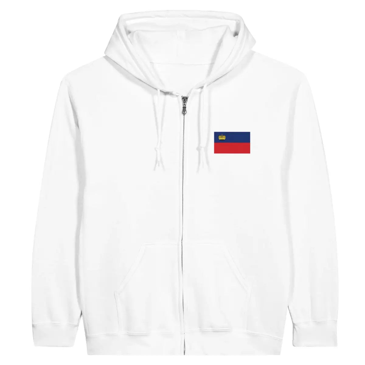 Sweat à capuche à fermeture éclair Drapeau du Liechtenstein en broderie - Pixelforma 