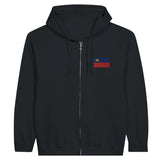 Sweat à capuche à fermeture éclair Drapeau du Liechtenstein en broderie - Pixelforma 