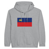 Sweat à capuche à fermeture éclair Drapeau du Liechtenstein - Pixelforma 