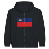 Sweat à capuche à fermeture éclair Drapeau du Liechtenstein - Pixelforma 