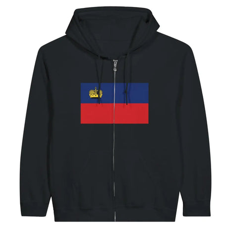 Sweat à capuche à fermeture éclair Drapeau du Liechtenstein - Pixelforma 