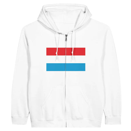 Sweat à capuche à fermeture éclair Drapeau du Luxembourg - Pixelforma 