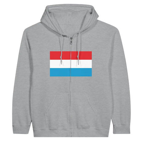 Sweat à capuche à fermeture éclair Drapeau du Luxembourg - Pixelforma 