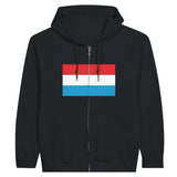 Sweat à capuche à fermeture éclair Drapeau du Luxembourg - Pixelforma 