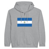 Sweat à capuche à fermeture éclair Drapeau du Nicaragua - Pixelforma 