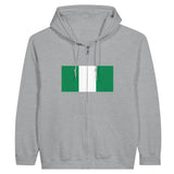 Sweat à capuche à fermeture éclair Drapeau du Nigeria - Pixelforma 