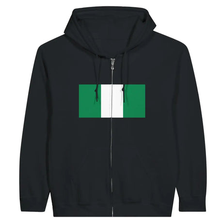 Sweat à capuche à fermeture éclair Drapeau du Nigeria - Pixelforma 