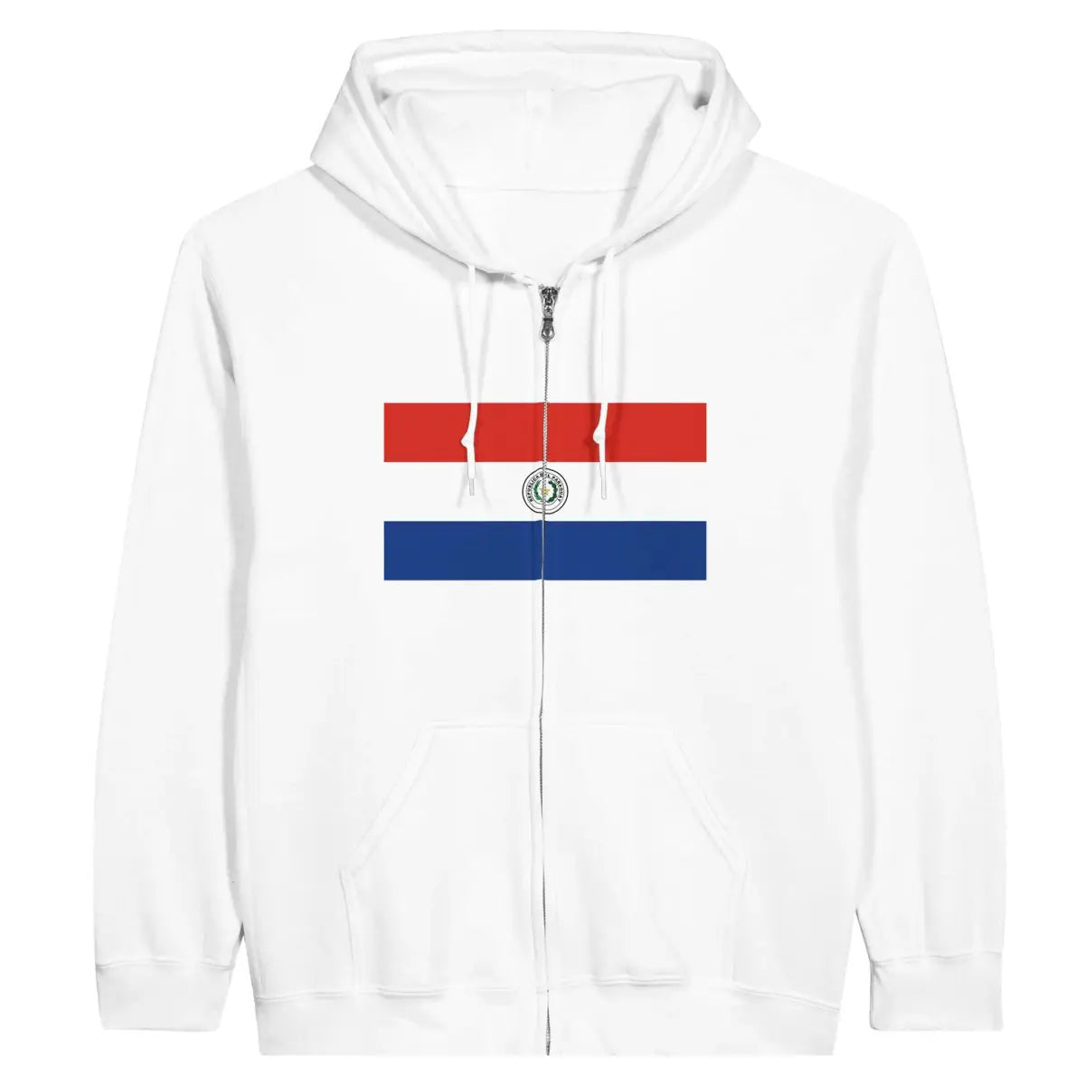 Sweat à capuche à fermeture éclair Drapeau du Paraguay - Pixelforma 