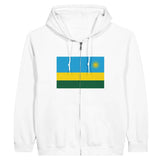 Sweat à capuche à fermeture éclair Drapeau du Rwanda - Pixelforma 