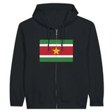 Sweat à capuche à fermeture éclair Drapeau du Suriname - Pixelforma 