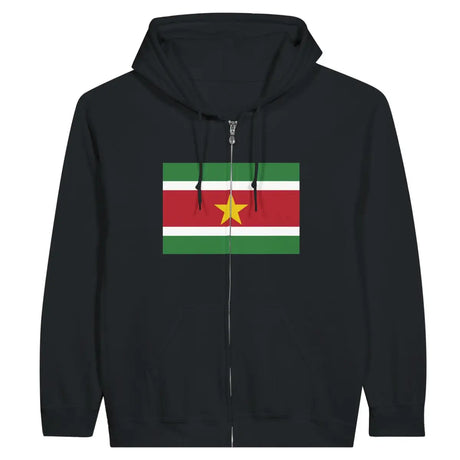 Sweat à capuche à fermeture éclair Drapeau du Suriname - Pixelforma 